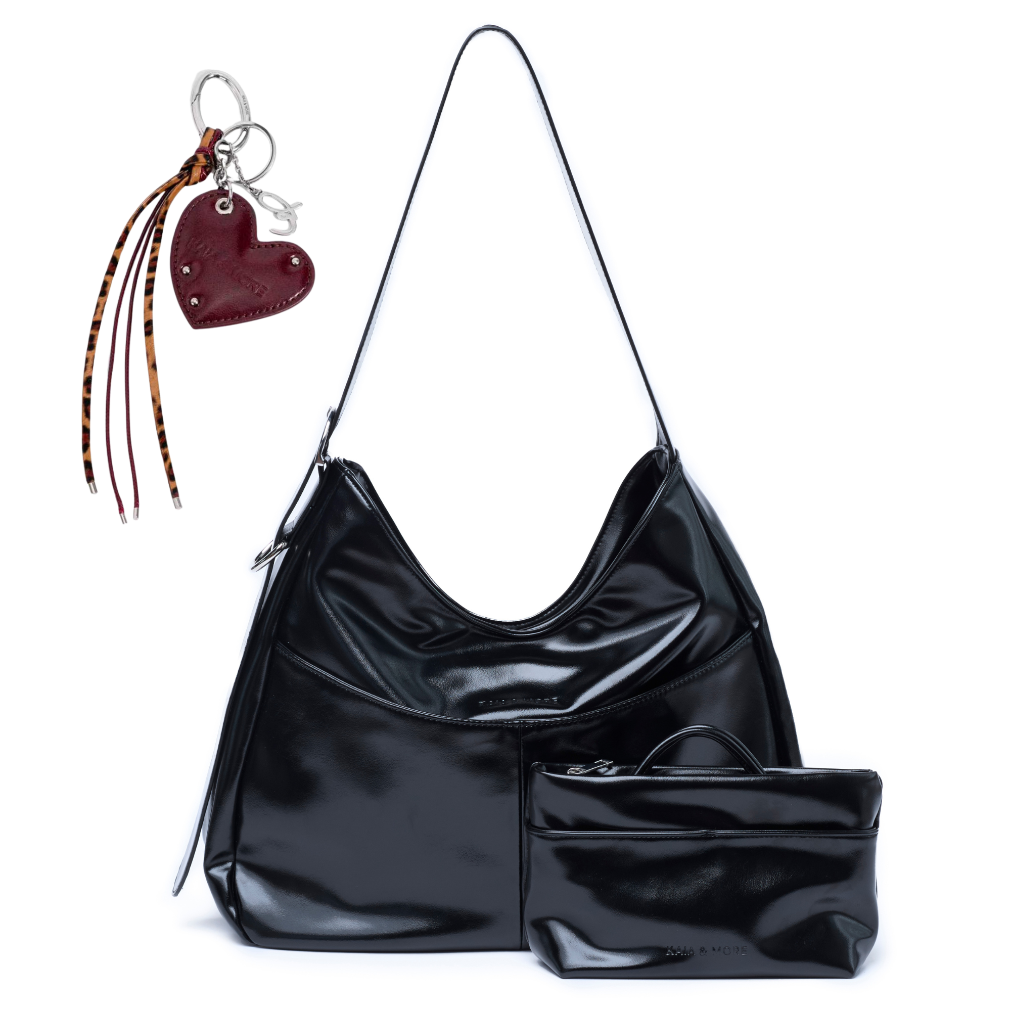 <b>messy cat trio</b> (mila shoulder bag + mila pouch + heart charm)
